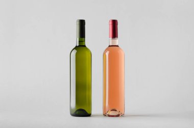 Şarap şişesi Mock-Up-iki şişe