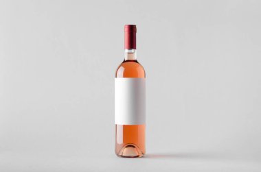Şarap şişesi Mock-Up. Boş etiket