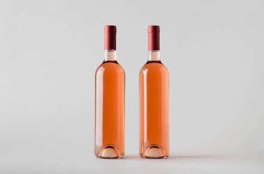 Şarap şişesi Mock-Up-iki şişe