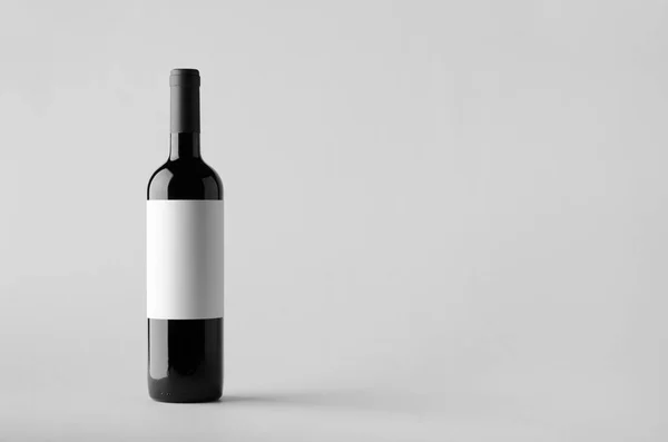 Şarap Şişesi Mock Boş Etiket — Stok fotoğraf