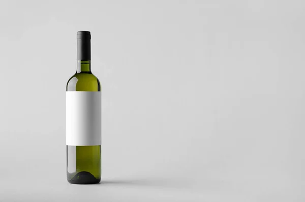 Botella Vino Mock Etiqueta Blanco —  Fotos de Stock