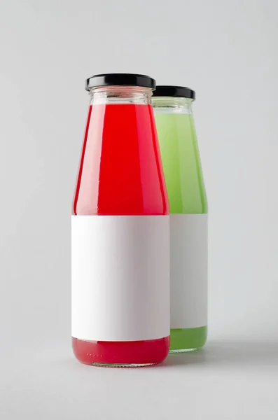 Juice Bottle Mock-Up - Two Bottles. Blank Label