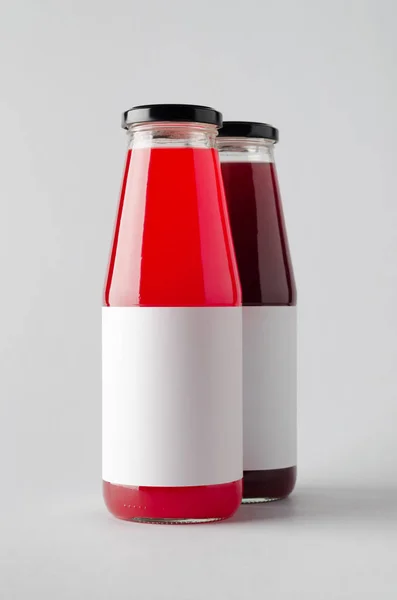 Juice Bottle Mock-Up - Two Bottles. Blank Label