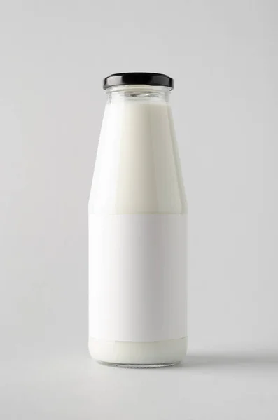 Süt Şişesi Mock Boş Etiket — Stok fotoğraf
