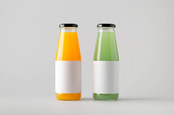 Juice Bottle Mock-Up - Two Bottles. Blank Label