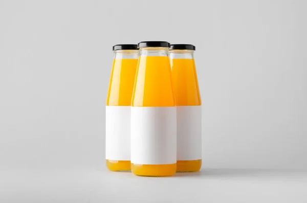 Juice Bottle Mock-Up - Three Bottles. Blank Label