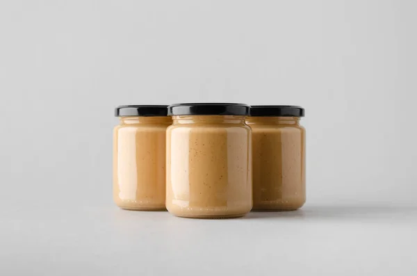 Peanut / Almond / Nut Butter Jar Mock-Up - Three Jars