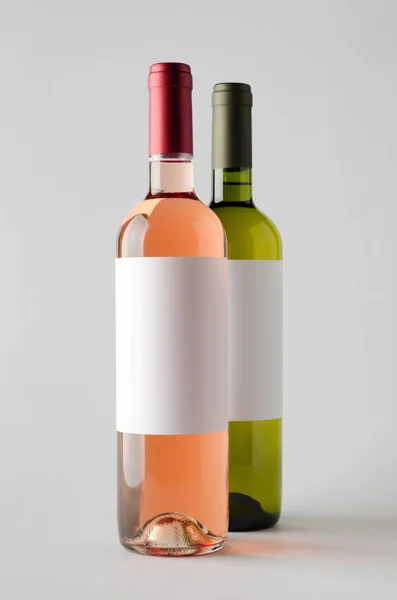 Wine Bottle Mock-Up - Two Bottles. Blank Label