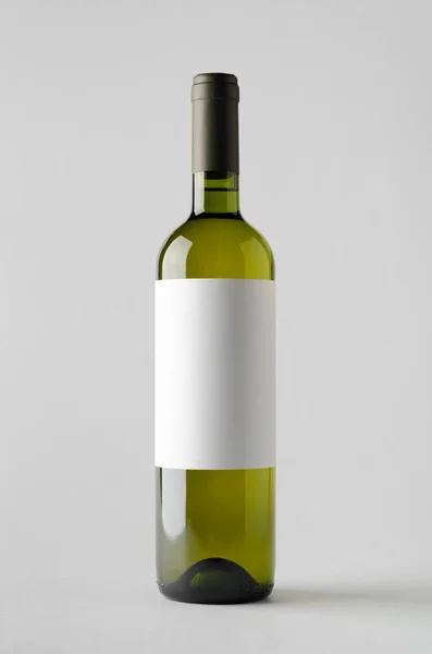 Mock Garrafa Vinho Etiqueta Branco — Fotografia de Stock