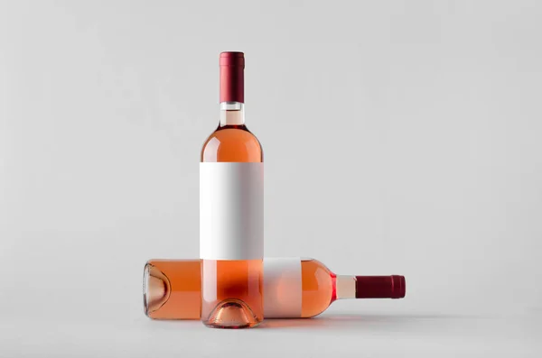 Wine Bottle Mock-Up - Two Bottles. Blank Label