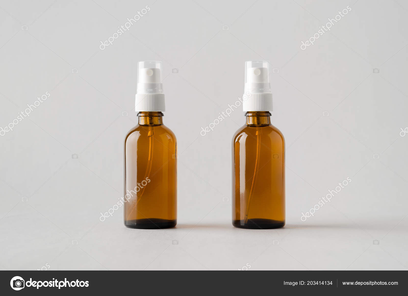 Download Amber Spray Bottle Mock Two Bottles Stock Photo C Shablonstudio 203414134 PSD Mockup Templates