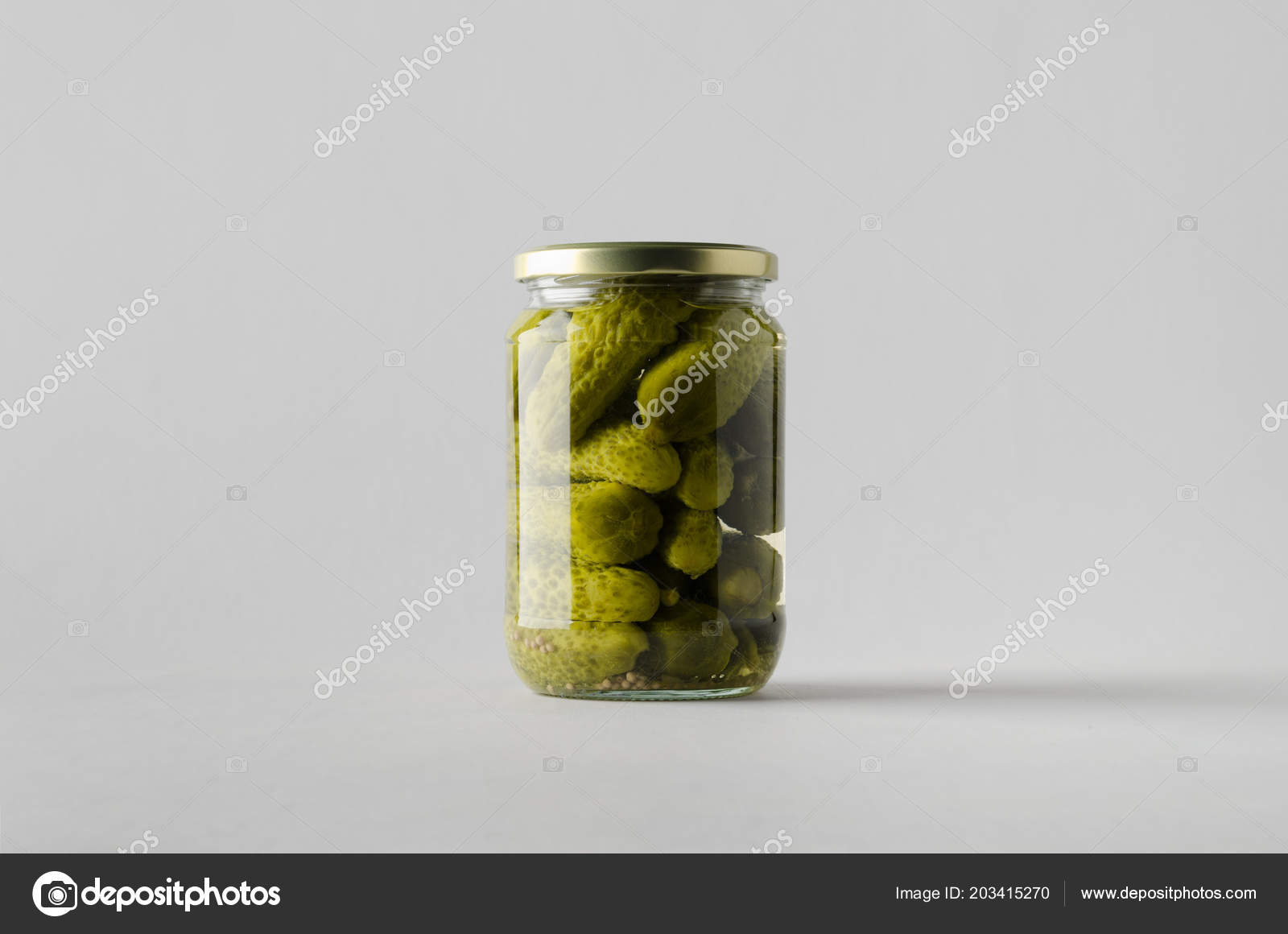 Download Pickled Cucumber Jar Mock Stock Photo Image By C Shablonstudio 203415270