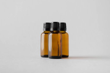 Damlalık şişe Mock-Up-üç şişe