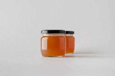 Kayısı reçel kavanoz Mock-Up-iki kavanoz