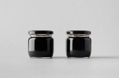 Blackberry reçel kavanoz Mock-Up-iki kavanoz