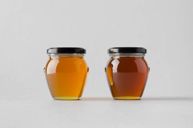 Bal kavanozu Mock-Up-iki kavanoz