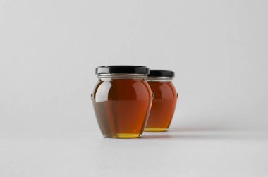 Bal kavanozu Mock-Up-iki kavanoz