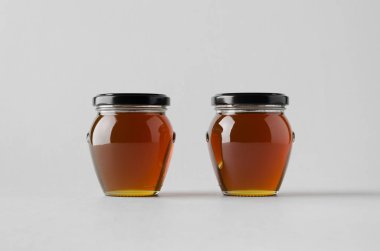 Bal kavanozu Mock-Up-iki kavanoz