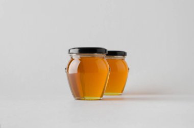 Bal kavanozu Mock-Up-iki kavanoz