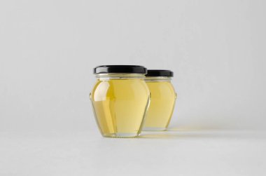 Bal kavanozu Mock-Up-iki kavanoz