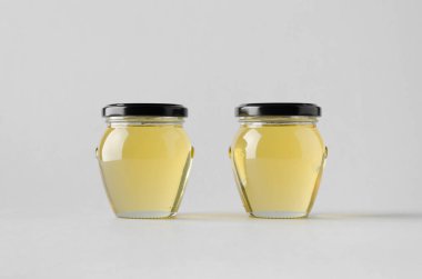 Bal kavanozu Mock-Up-iki kavanoz