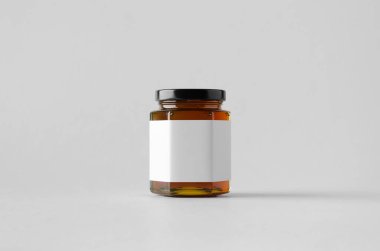 Bal kavanozu Mock-Up-boş etiket