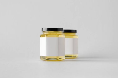 Kavanoz Mock-Up-iki kavanoz tatlım. Boş etiket