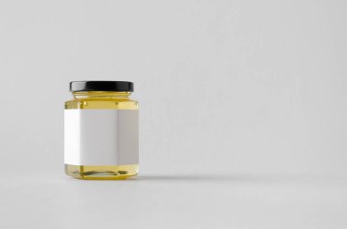 Bal kavanozu Mock-Up-boş etiket