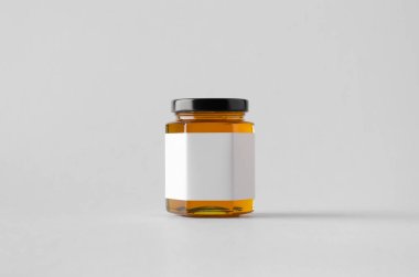 Bal kavanozu Mock-Up-boş etiket