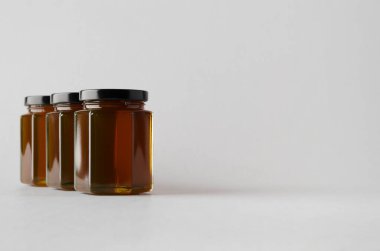 Bal kavanozu Mock-Up-üç kavanoz