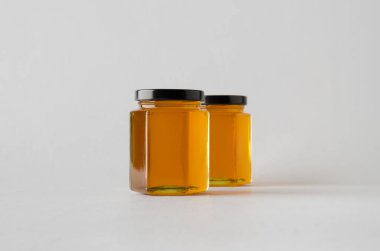 Bal kavanozu Mock-Up-iki kavanoz