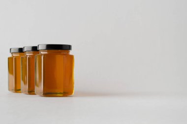 Bal kavanozu Mock-Up-üç kavanoz