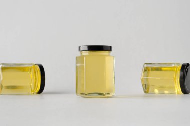 Bal kavanozu Mock-Up-üç kavanoz