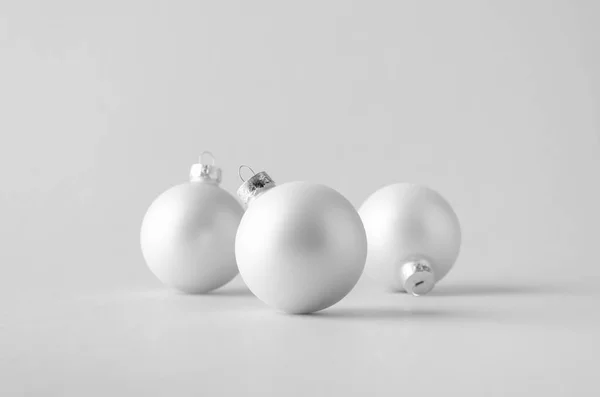 Witte Matte Kerst Bal Mock Drie Ballen — Stockfoto