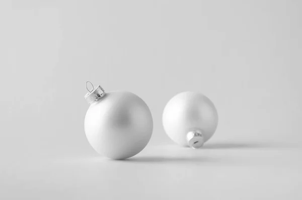 Witte Matte Kerst Bal Mock Twee Ballen — Stockfoto