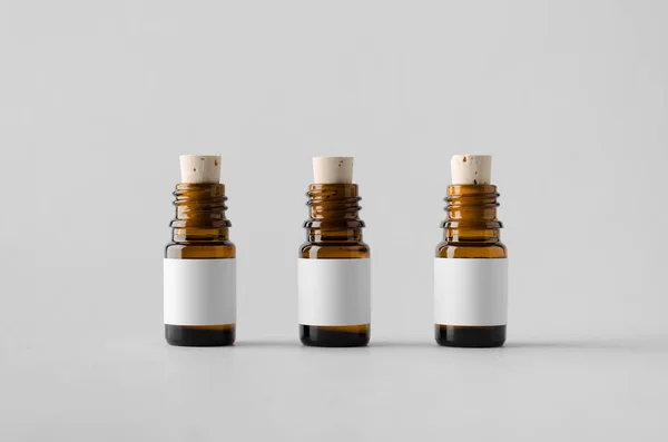 Фармацевтический Макет Бутылки Три Бутылки Blank Label — стоковое фото