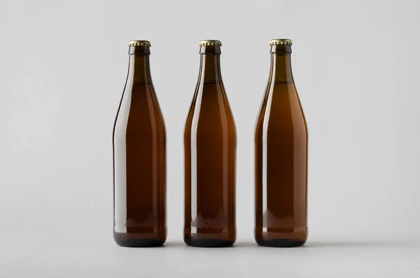 Botella Cerveza Mock Tres Botellas —  Fotos de Stock