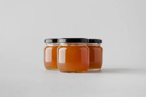 Apricot Jam Jar Mock-Up - Three Jars