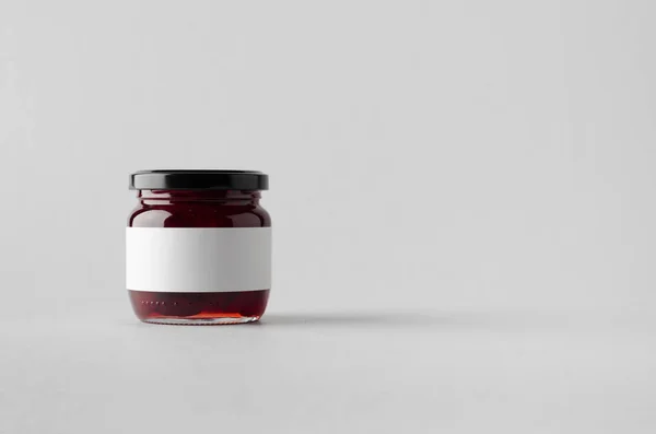 Cherry Jam Jar Mock Tom Etikett — Stockfoto