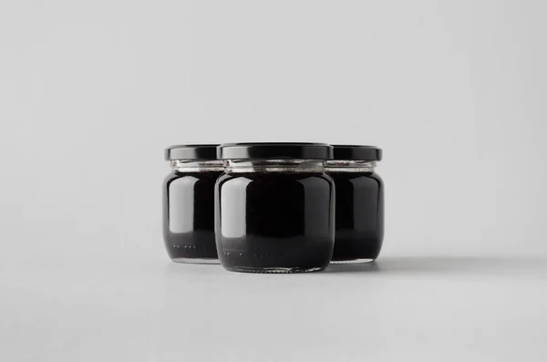 Blackberry Jam Jar Mock-Up - Three Jars
