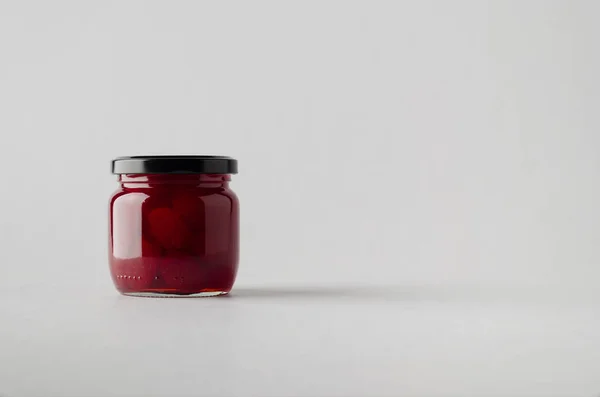 Strawberry Jam Jar Mock — Stock Photo, Image