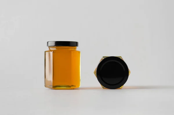 Bal kavanozu Mock-Up-iki kavanoz