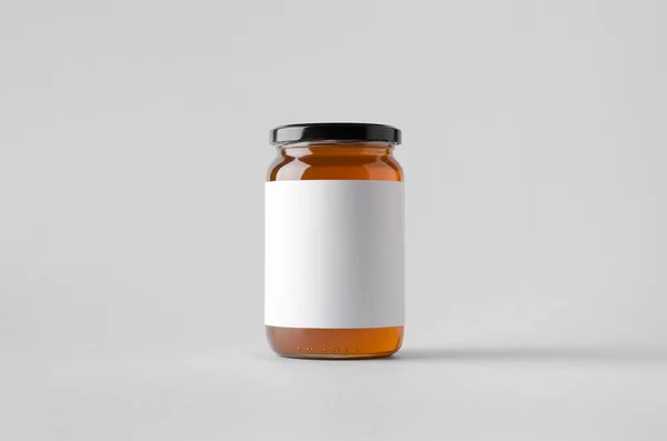 Bal kavanozu Mock-Up-boş etiket