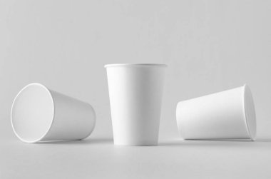 12 oz. beyaz kahve kağıt Kupası mock-up kapağı olmadan.