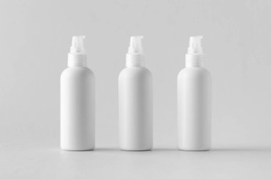 Beyaz plastik kozmetik köpük pompa şişe mock-up.