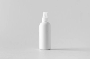 Beyaz plastik kozmetik köpük pompa şişe mock-up.
