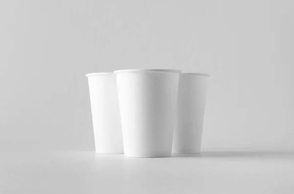 Λευκό Ουγκιές Καφέ Χαρτί Κύπελλο Mock Χωρίς Καπάκι — Φωτογραφία Αρχείου