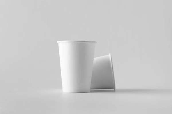 Λευκό Ουγκιές Καφέ Χαρτί Κύπελλο Mock Χωρίς Καπάκι — Φωτογραφία Αρχείου