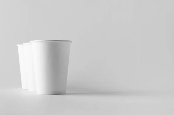 Beyaz Kahve Kağıt Kupası Mock Kapağı Olmadan — Stok fotoğraf