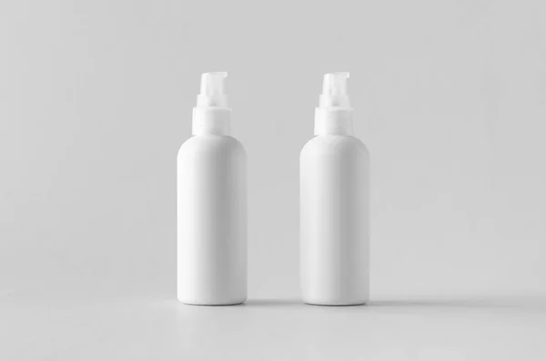 Vit Plast Kosmetiska Skum Pump Flaska Mock — Stockfoto